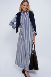 Indigo White Stripe Jennys Gown